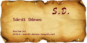 Sárdi Dénes névjegykártya
