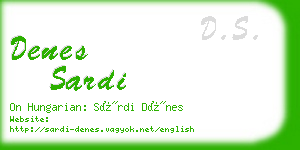 denes sardi business card